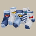 thumbnail image 3 of Lispipm 5 Pairs Toddlers Sock Cartoon Cars Print Cotton Sock Boys Soft Breathable Ankle Socks 2026 Summer Fall Stockings Gray 9-13 Years, 3 of 4
