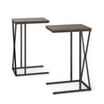 thumbnail image 3 of Manxile Set of 2 C Shaped End Table Metal Sofa Side Table for Sofa,Couch, Bedroom,Living Room, Brown, 3 of 7