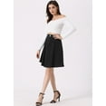 thumbnail image 2 of DARING DIVA Women's A-Line Flared Pleated Midi Denim Skirt M Black, 2 of 6