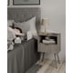 thumbnail image 4 of Mesita de noche moderna Nightstand JOONEE con almacenamiento en roble gris, 4 of 7