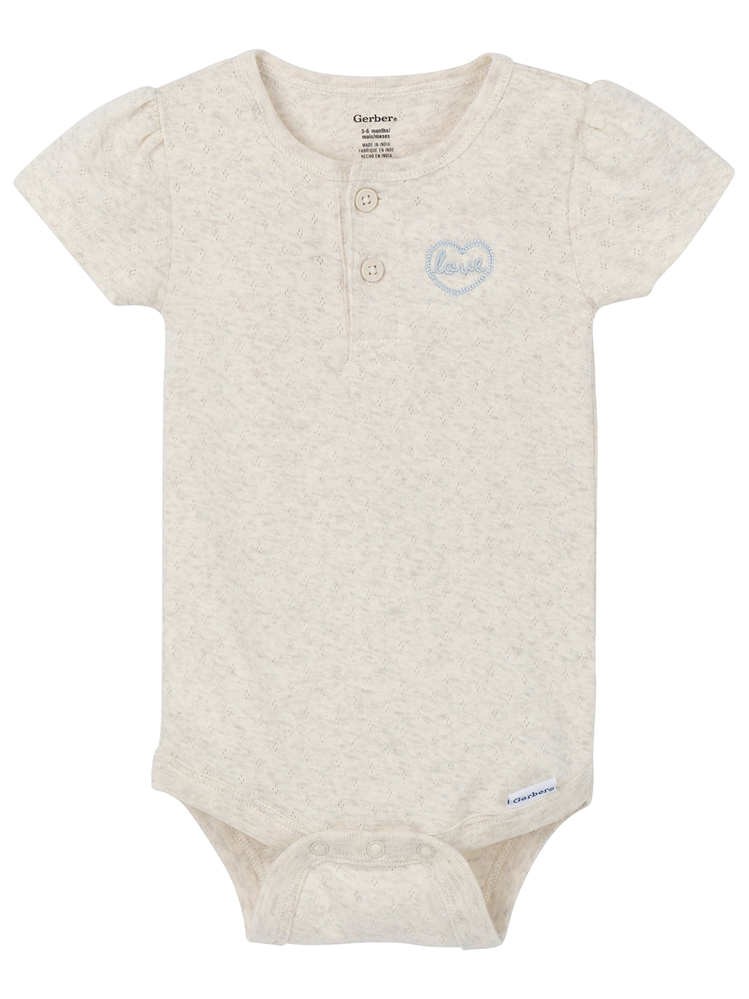 Gerber Gender Neutral Short Sleeve Variety Onesies, 3-Pack, Sizes Newborn - 6/9 Months