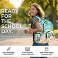 thumbnail image 6 of Xoenoiee Beach Turtle Starfish Seashell Heart Print 17 Inch Backpack for Girls Teens, Lightweight Large Capacity Bookbag School Bag Rucksack for Kindergarten Primary Middle School Students, 6 of 7