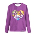 thumbnail image 4 of Women's Graphic Long Sleeve Tops Funny Print Crew Neck Casual Loose Sweatshirts Valentine Day Tee Gift to Ladies(Purple,S), 4 of 5