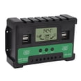thumbnail image 2 of Controlador solar de 12 V y 24 V, regulador de carga y descarga fotovoltaica, pantalla LCD, salida USB dual, 30 A, 2 of 14