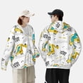 thumbnail image 3 of Rocae Dinosaur on Excavator Print Breathable Sun Protection Hoodie Quick-Dry Lightweight Long Sleeve Hoodie Unisex Running Sports Shirt X-Large, 3 of 9