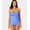 Periwinkle, variant on Womens Solid Twist Front Shirred Bandeau Tankini Top Navy Blue XL