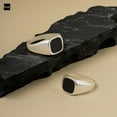thumbnail image 3 of Amberta Solid 925 Sterling Silver Black Onyx Ring for Men | Signet Ring for Men | Pinky Ring Men | Mens&nbsp;Signet Ring | Biker Rings Men: Black Signet Ring Size 11, 3 of 6