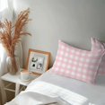 thumbnail image 6 of Lumbar Pillow Covers 20x12 Inch Set of 2, Pink Buffalo Plaid Waterproof Outdoor Pillow Covers, Farmhouse Pink White Checkered Decorative Cushion Pillowcases for Couch, Sofa, Bed, Garden, Patio, 6 of 9