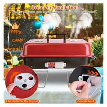 Portable Charcoal Grill, Tabletop BBQ Smoker, Folding Grill for Camping, Backyard, Beach - Lightweight & Compact