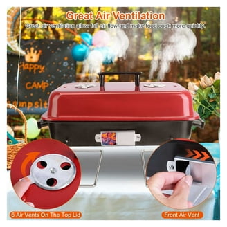 Omaha Foldable Portable-Square Charcoal Grill 280 Sq-In 18 In W X