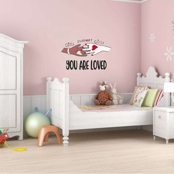You Are Loved Girls Support Handshake Girls Love Beautiful Crown Prince Unicorns Royalty Sweet Dreams Decorating Holiday Gift Ideas Bedroom Wall Decal Sticker - Size: 40 In X 24 In