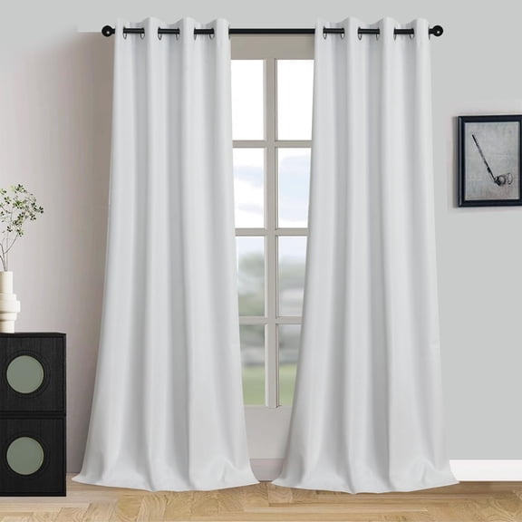 Blackout Curtains 2 Panel Set Thermal Insulated Textured Drapes with Grommet Top,Suitable for bedroom, living room