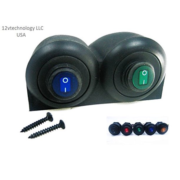 Twin Surface Mount Case Waterproof Rocker Toggle Switches Spst Marine