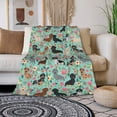 thumbnail image 2 of Dachshund Sausage Dogs Pink Flowers Throw Blanket Warm Ultra-Soft Micro Fleece Blanket for Bed Couch Living Room(Kids), 2 of 6