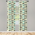 thumbnail image 3 of Ambesonne Whale Curtains, Swimming Mammals Yellow, Pair of 28"x84", Multicolor, 3 of 5