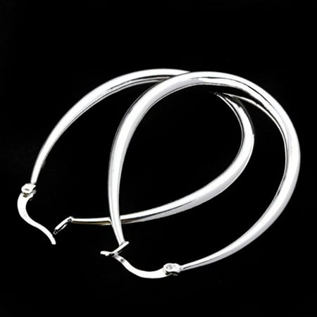 hoop earrings stud plated oval sterling jewelry silver