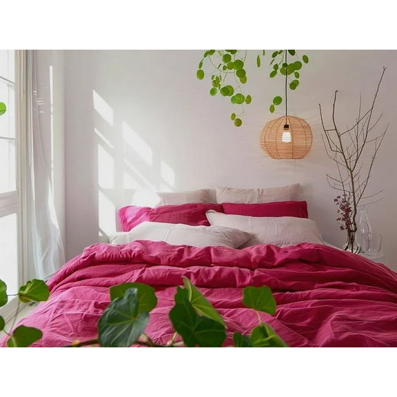 Pavish Export Cotton Duvet Cover In Dark Pink Softened Comforter Quilt Donna Duvet Cover Set With 2 Pillow Case Twin