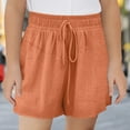 thumbnail image 2 of Npasoilc Summer Cotton Linen Shorts for Girls High Waisted Drawstring Elastic Waist Mini Shorts Lightweight Thin Breathable Shorts Casual Loose Teenage Shorts, 2 of 8