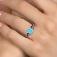 thumbnail image 4 of Gem Stone King 925 Silver and 10K Yellow Gold Green Turquoise and Purple Amethyst Engagement Ring for Women | 2.22 Cttw | Oval 9X7MM | Gemstone Birthstone | Size 8, 4 of 6