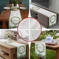 thumbnail image 5 of Burlap Table Runner 90 Inches Long, Farmhouse Green Leaf Wreath Non-Slip Kitchen Table Runners for Dining Room Everyday Use Party Table Decorations Country Leaves Wood Plank Plaid, 5 of 9