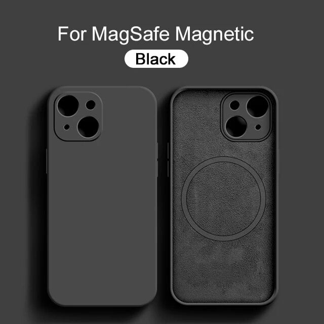 Magnetic Liquid Silicone Case For iPhone 14 12 13 Pro Max Plus For Magsafe Wireless Charging Cases Cover
