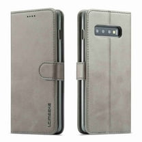 Dteck Samsung Galaxy S10 5G Case Luxury [PU Leather] Wallet Case, Handmade Protective Flip Folio Case with [Kickstand Function] and [Card Slots] for Galaxy S10 5G Gray