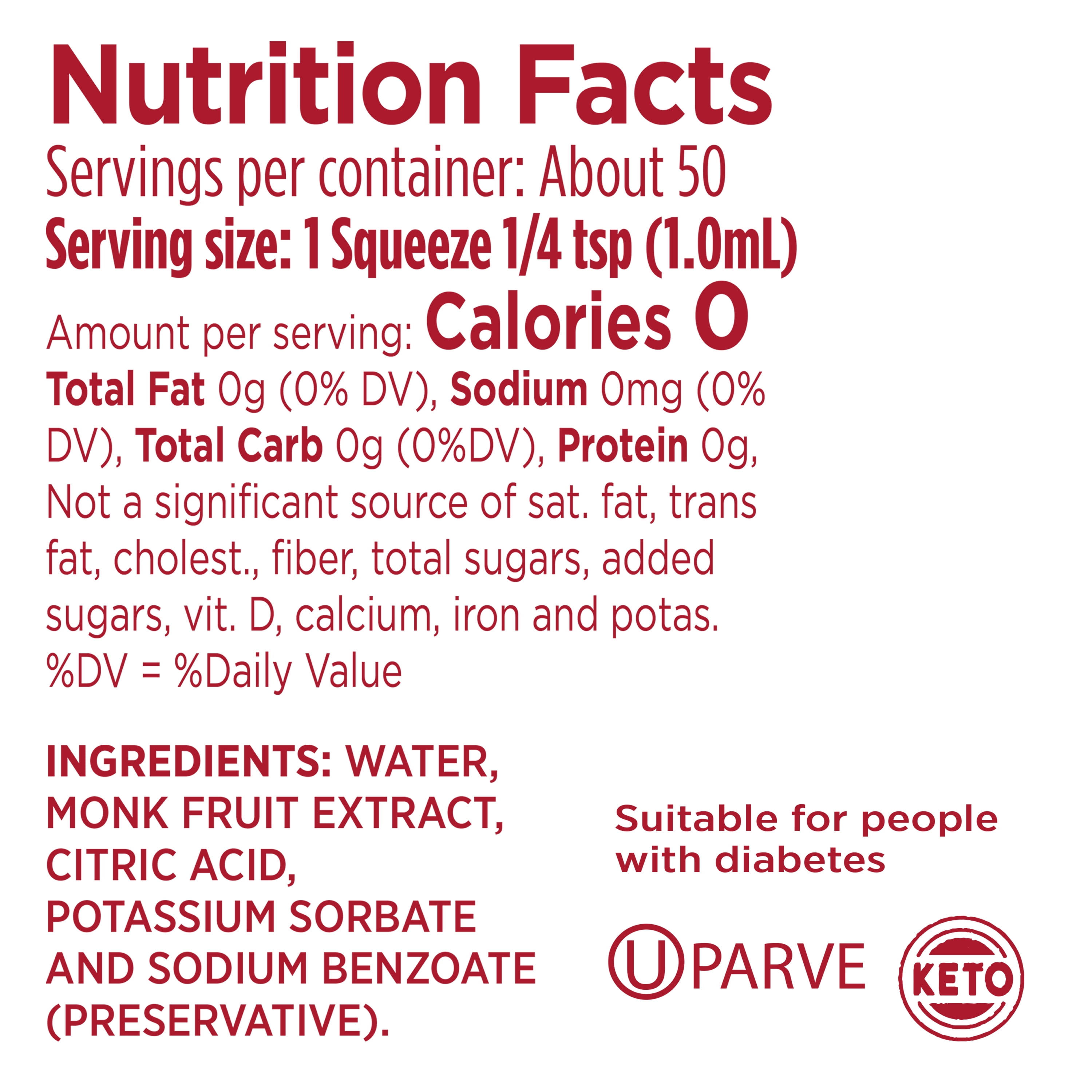 Splenda Zero Monk Fruit Zero Calorie Liquid Sweetener 3.38 fl. oz.