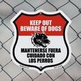 thumbnail image 5 of Keep Out Beware of Dogs Bilingual English / Spanish 6 inch X 6 inch Shield Shaped Commercial Grade Plastic Sign Weather Resistant Made in the USA, 5 of 6