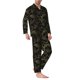 thumbnail image 2 of Fotbe Gold Gloss Outline Floral Pijama de Hombre con Estampado de Manga Larga, Conjunto de 2 Piezas, Ropa de Dormir Suave y Cómoda con Bolsillos-XX-Large, 2 of 7