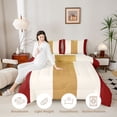 thumbnail image 3 of Homewish Vintage Vertical Lines Twin Comforter Sets,Contemporary Stripe Bedding Set,Red,Reversible,2 Pieces,1 Comforter and 1 Pillowcase, 3 of 7