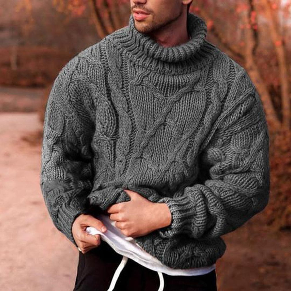LAMODE Clearance Men High Neck Knitted 
