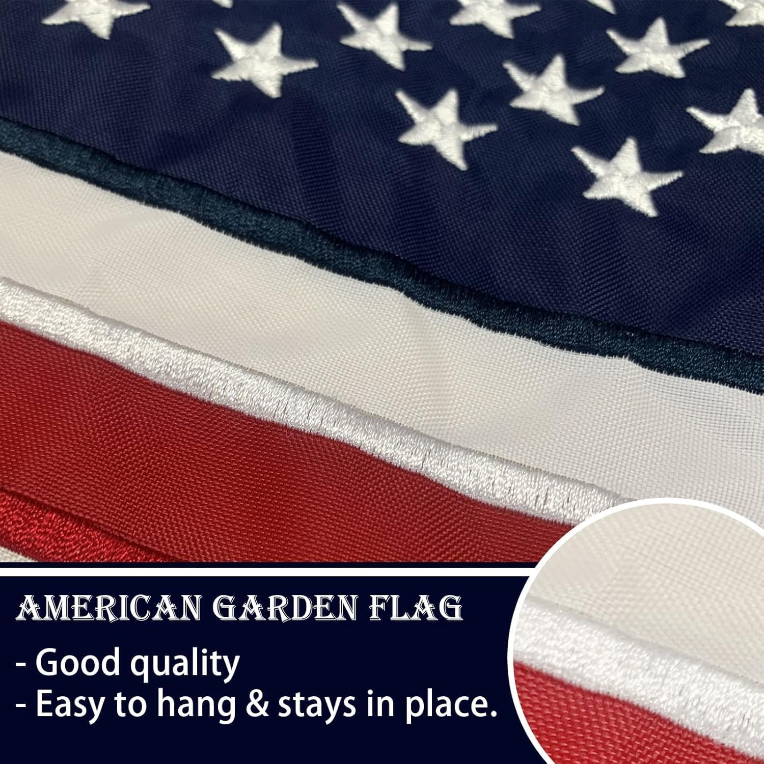 Lanola Embroidered American Garden Flag 12x18 Double Sided, Small American USA Garden Flag for Outside America Yard Lawn Heavy Duty