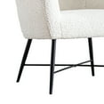 thumbnail image 4 of Ino 28 Inch Accent Chair, White Wool Like Fabric, Curved Back, Shelter Arms- Saltoro Sherpi, 4 of 5