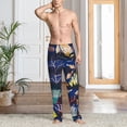 thumbnail image 5 of Uemuo Sea Inhabitans and Herb Pattern Men's Wide Leg Palazzo Lounge Pants with Pockets Light Weight Loose Comfy Casual Pajama Pants-XX-Large, 5 of 9