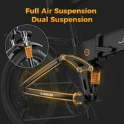 Jasion X-Hunter Electric Bike for Adults, 750W Motor Electric Bicycle with 48V 13AH Removable Battery, 20 x4.0 Fat Tire Folding Ebike, Full Suspension, 7-Speed Bicycles