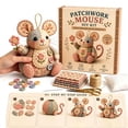 thumbnail image 5 of Patchwork Mouse DIY Kit, Diy Patchwork Animal Kit, Handmade Sewing Craft Kit, Floral Patchwork Animal Ornament Diy Kit, Button Art Work Kit for Adults, Beginners, 5 of 5