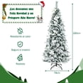 thumbnail image 3 of Árbol de Navidad Artificial Costway 180 cm nevado con 471 Bayas blancas y estrellas de Navidad Base de metal plegable, 3 of 8