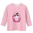 thumbnail image 5 of WAVSUF Kids Girls Halloween Pullover, Crew Neck 3/4 Sleeve Graphic Print Daily Festive Fall Top Pink 7-8, 5 of 7