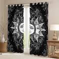 thumbnail image 2 of Manfei bohemian Sun Pattern Black Out Curtains,Exotic Boho Curtains Pack of 2 (42x63 Each),White Black Bedroom Curtains For Boys Girls,Breathable Home Decor, 2 of 6