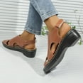 thumbnail image 3 of UP to 65% off Sandals for Women, Xunlbb Women's Plus Size Fashion Retro Open Toe Round Toe Wedge Beach Sandals(Brown,Size:40), 3 of 8