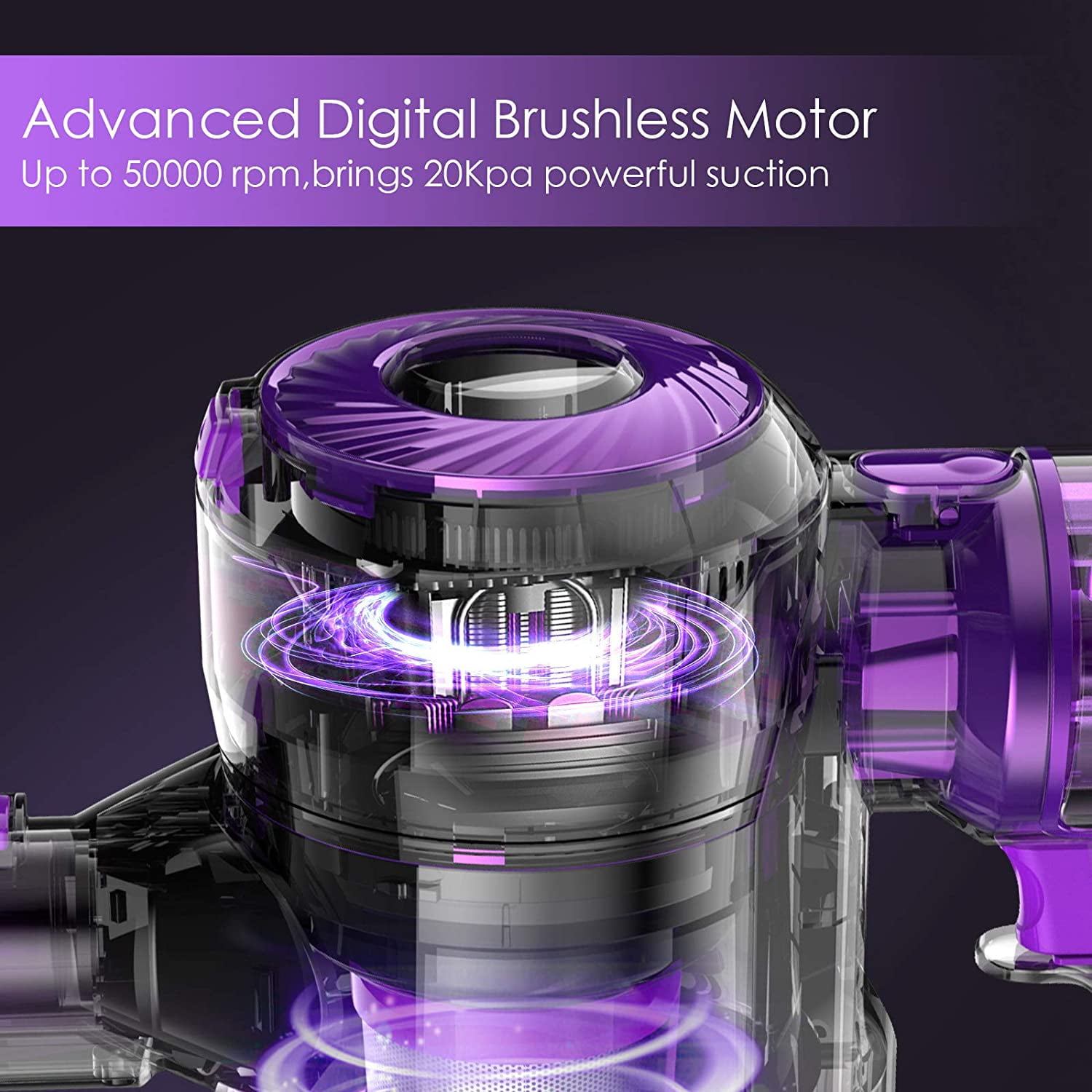 GeeMo Stick Vacuum Cleaner, 4 in 1 Cordless Vacuum, 20 Kpa Powerful