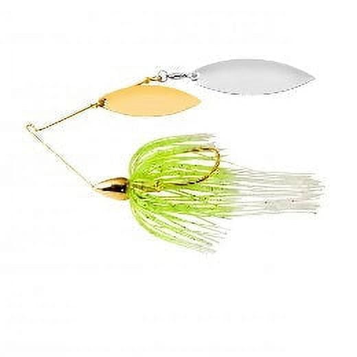 War Eagle Double Willow Spinnerbait 3/8 oz Gold Frame White Chartreuse