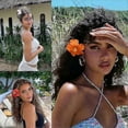 thumbnail image 5 of pinzas para el cabello con flores hawaianas para mujeres y niñas, pinzas para el cabello de plumeria e hibisco, pinzas de flores artificiales para vacaciones y fiestas en la playa., 5 of 5