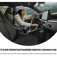 thumbnail image 4 of Universal Front Car Seat Cushion with Storage Pocket - Waterproof Leather, Breathable, Anti-Slip & Wear-Resistant Protector Pad for Car, Office, Home - Easy Tool-Free Installation, Black (20.47x20.87, 4 of 7