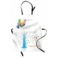 thumbnail image 1 of 1st Birthday Apron Kids Party Theme One with Abstract and Colorful Stars and Balloons Artwork, Unisex Kitchen Bib Apron with Adjustable Neck for Cooking Baking Gardening, Multicolor, by Ambesonne, 1 of 3