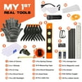 thumbnail image 4 of INCLY 95 Pcs Real Tool Set, Boys Small Real Hand Tools Kit, Construction Learning Tools Hammer Screwdriver for Home DIY Building and Woodworking, Come with Tool Belt & Bag, 4 of 9