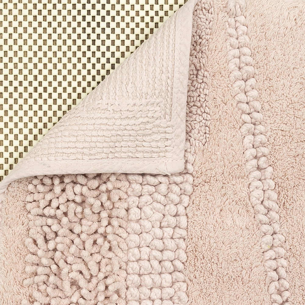 Mohawk Home Plush Cotton Fade/Stain Resistant Non-slip Machine Washable Bath Mat, Blush, 2' x 5'