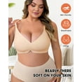 thumbnail image 6 of Plus Size Wireless Push Up Bra for Women Seamless Deep V Everyday Bras Full Coverage Soft Supportive Brassiere, 6 of 7