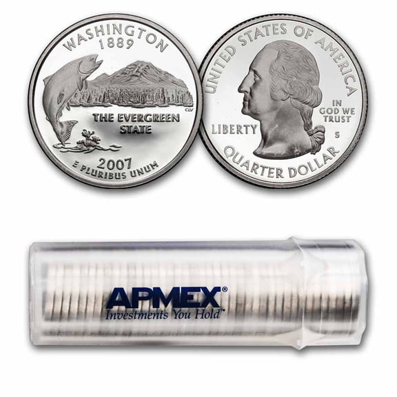 2007-S Washington State Quarter Gem Proof (Silver) 40-Coin Roll