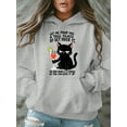 thumbnail image 2 of Let Me Pour You s Women's Plus Size Hooded Sweatshirt - Funny Sassy Quote & Black Cat Graphic Print, Vibrant Pink Casual Pullover with Pockets, Cozy Fall Winter Long Sleeve Hoodie, Sweaters for s, Au, 2 of 9